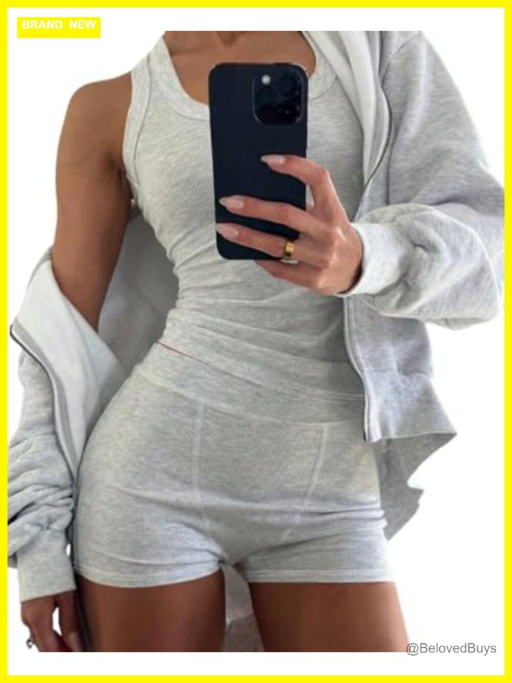Womens Ribbed Knit Tank Top Shorts Pajama Set Sleeveless Lounge